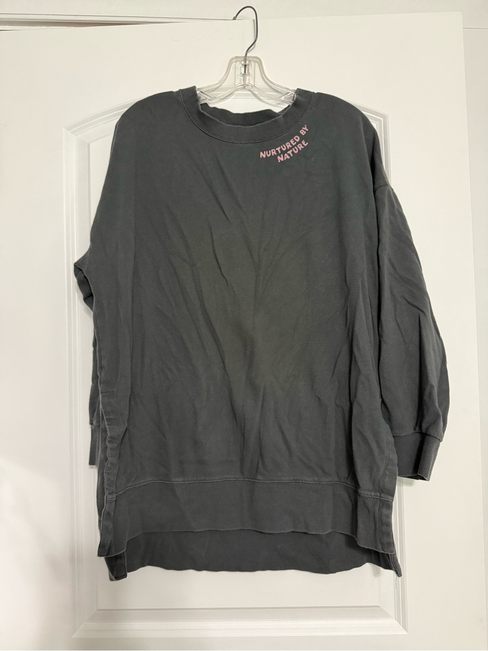 Nurtured By Nature Gray Oversized Sweatshirt Old Navy